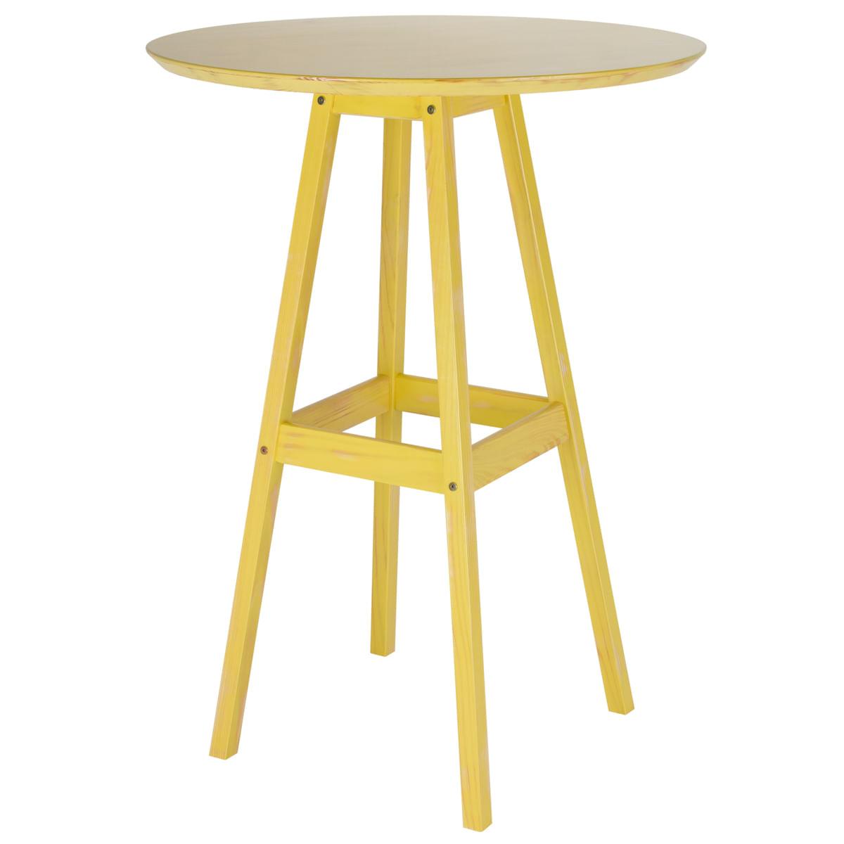 Mesa de Madeira Pub Alta Rústica Tramontina 80 x 80 cm Amarela 91451117