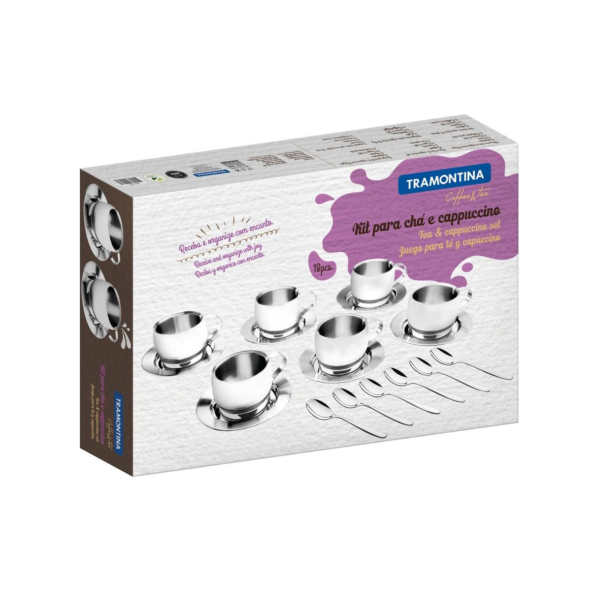 Jogo Aço Inox para Chá e Cappuccino 18 peças Tramontina 64430820