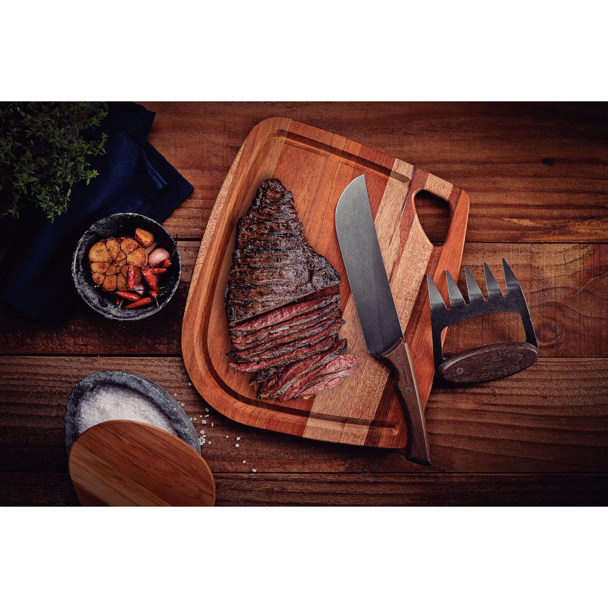 Jogo para Churrasco Tramontina Black Aço Inox Madeira 3 Peças