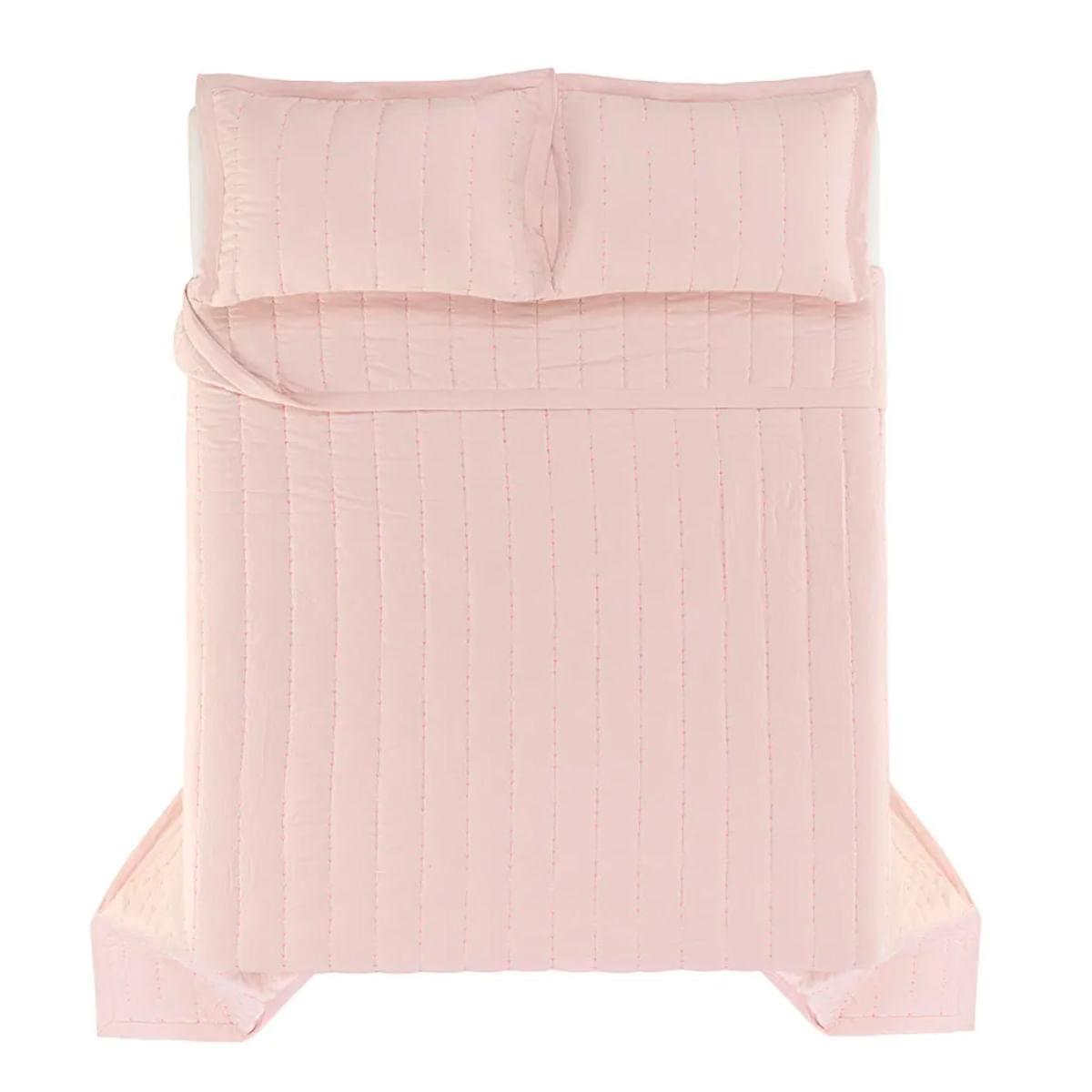 Colcha Infantil Casal com 2 Porta travesseiros Karsten Orion Rosa