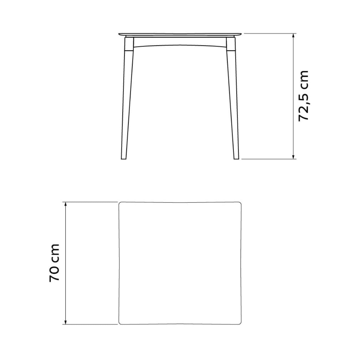 Mesa Diana Preta Tramontina 70cm em Polipropileno com Pernas de Madeira Natural