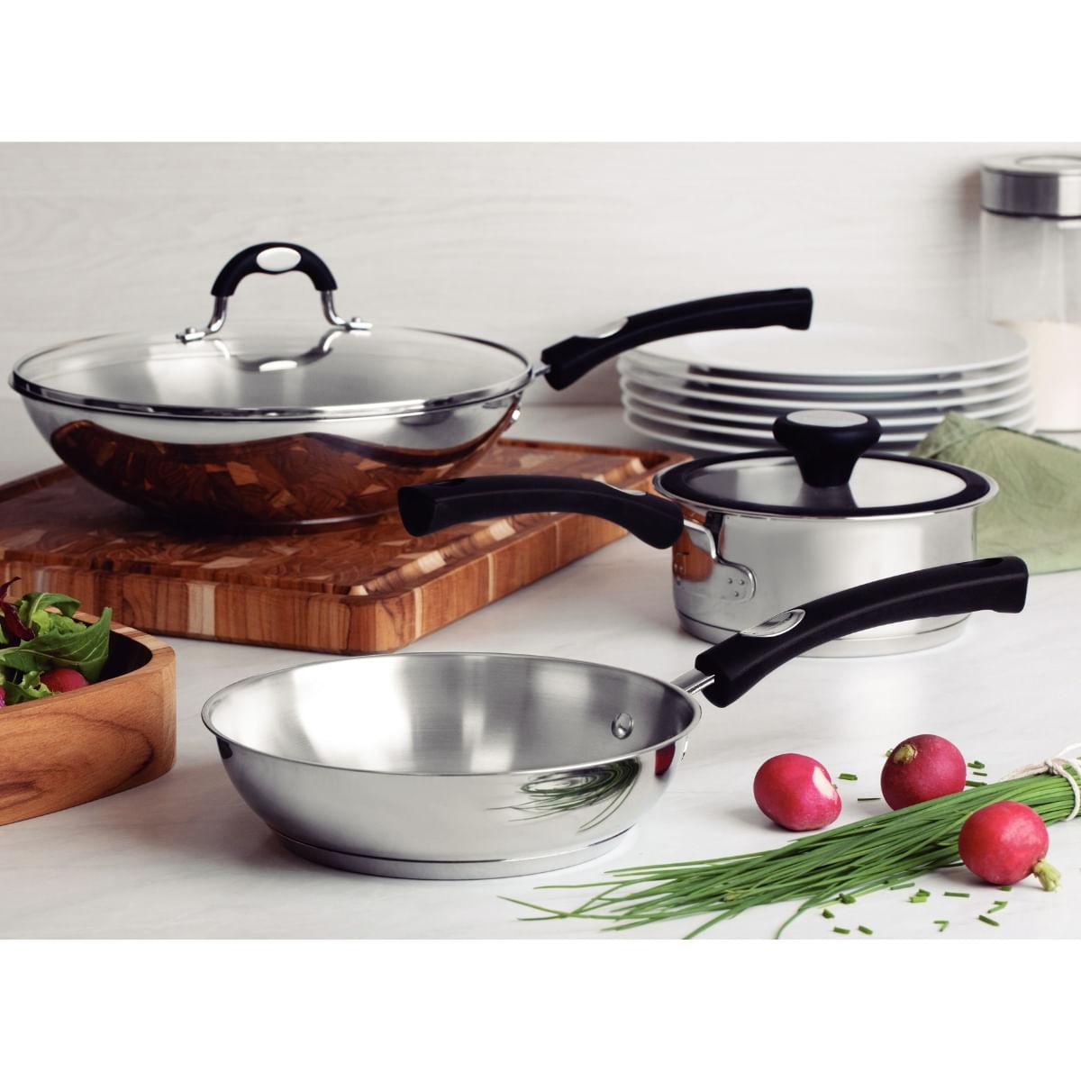 Wok Tramontina Astro Silicone 28cm 3,3L em Aço Inox Fundo Triplo Indução