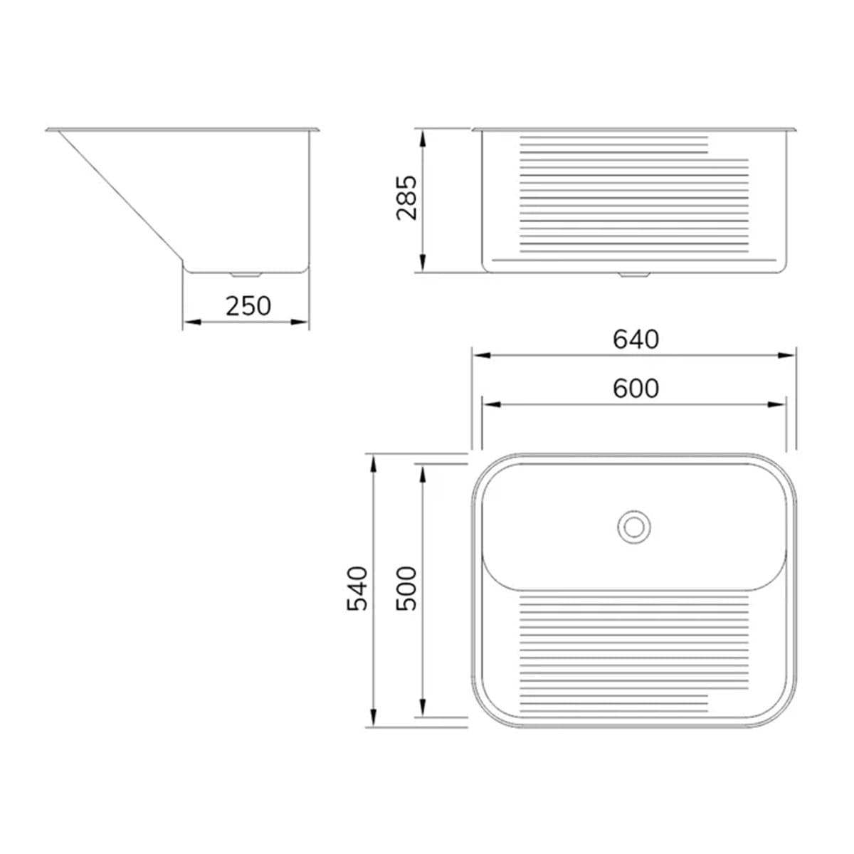Tanque Mekal 60 Litros em Aço Inox Escovado 60x50x28,5 cm CT60