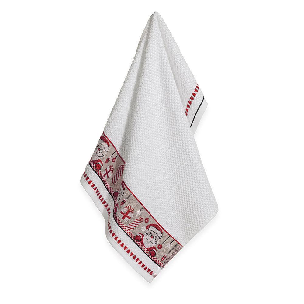 Kit 3 Peças Pano de Copa Festivo de Natal Branco Karsten 46x65 cm