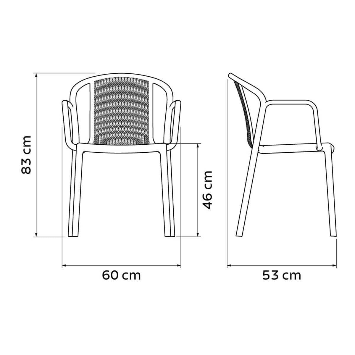 Cadeira Tramontina Louise Empilhável com Braços Verde em Polipropileno