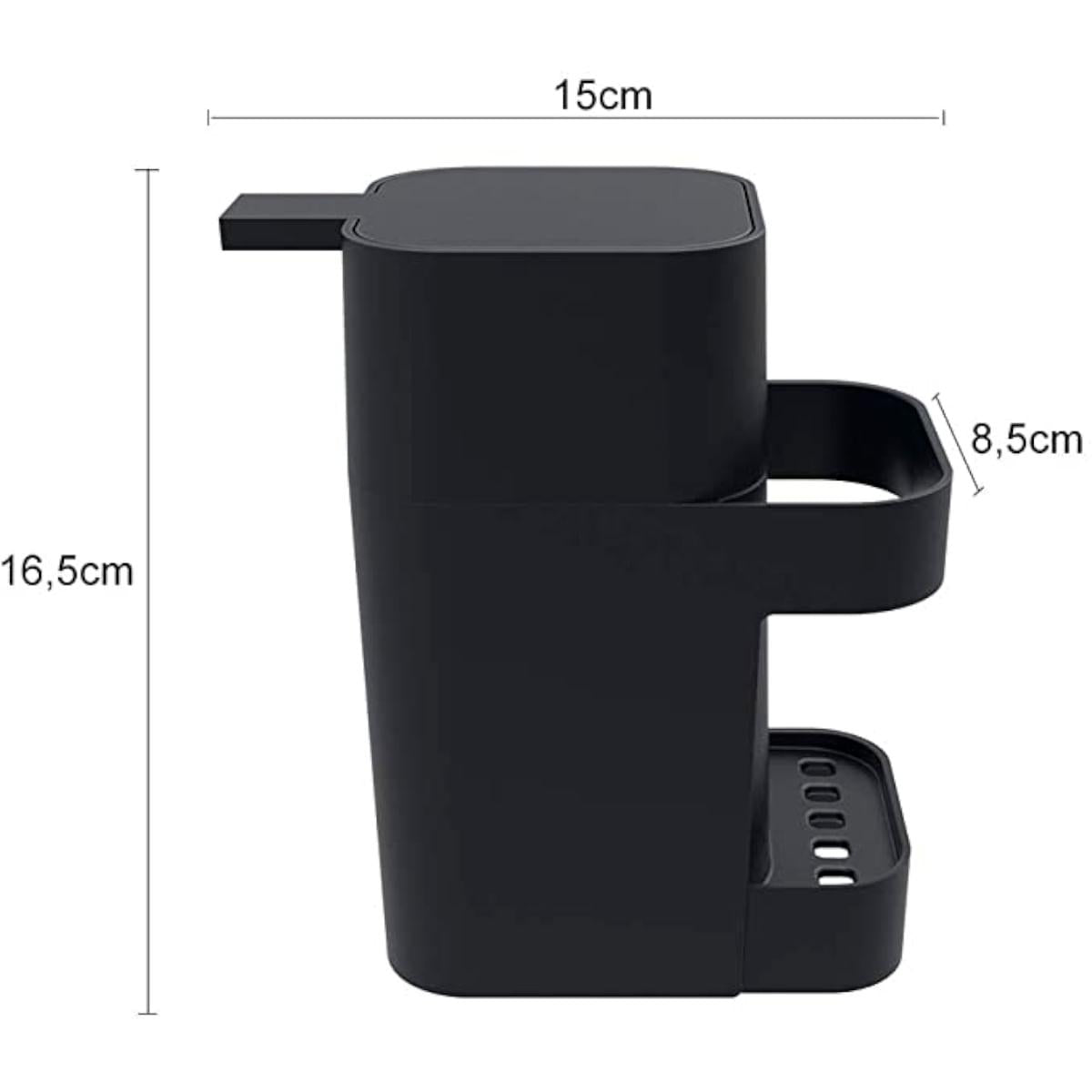 Dispenser de Pia 600ml em Polipropileno Preto Soprano