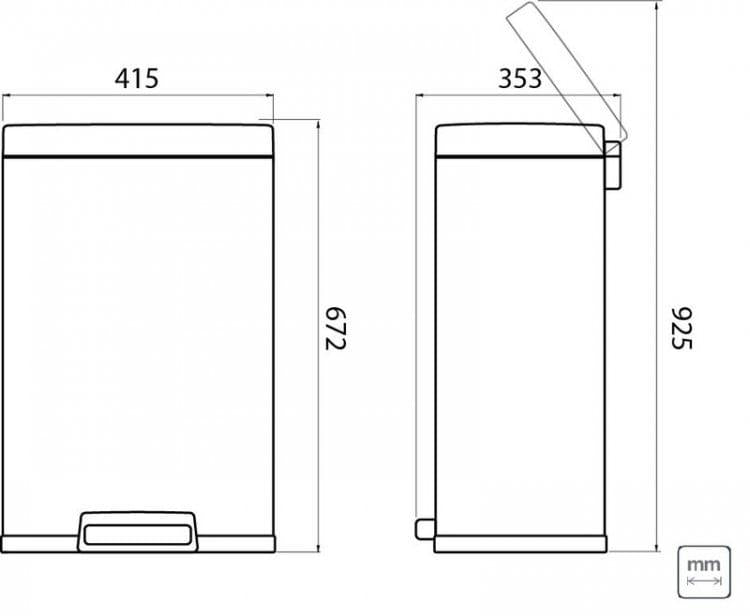 Lixeira com Pedal Aço Inox 45 Litros Vermelha Tramontina OUTLET 94900452