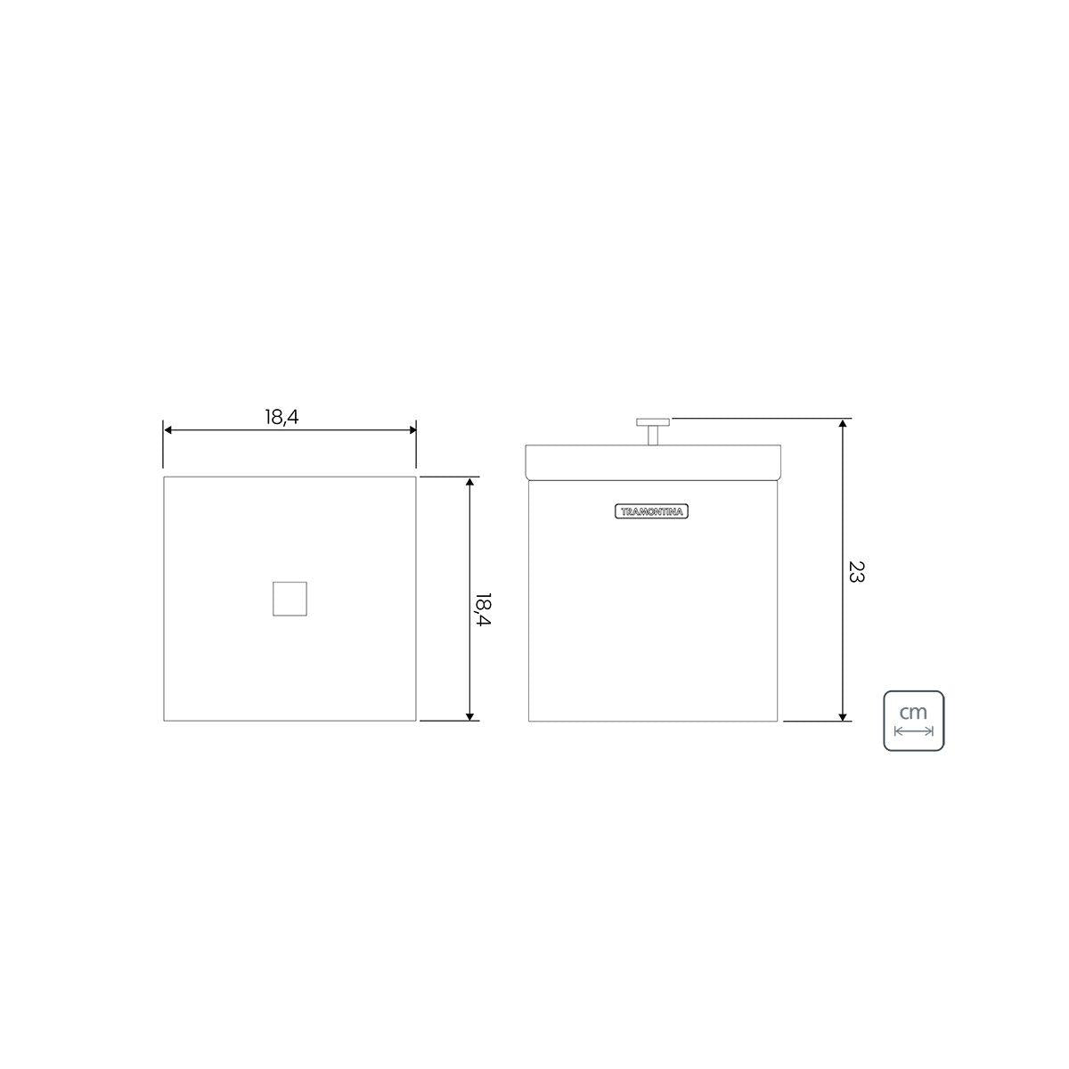 Lixeira Tramontina Luz 4,5 Litros em Inox com Acabamento Fosco Black Matte OUTLET