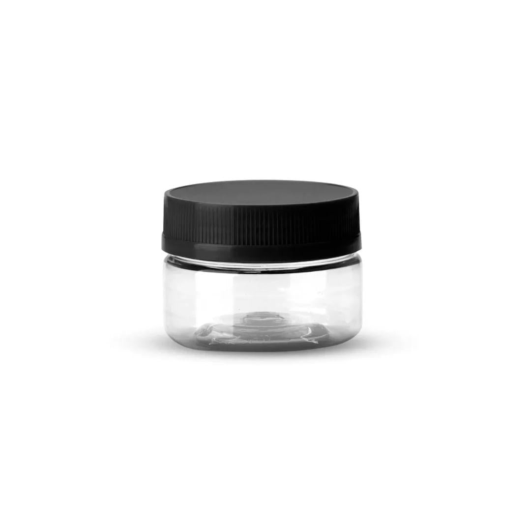 48un Pote Multiuso Plástico 100ml com Tampa Branco Preto G1510 Galvanotek
