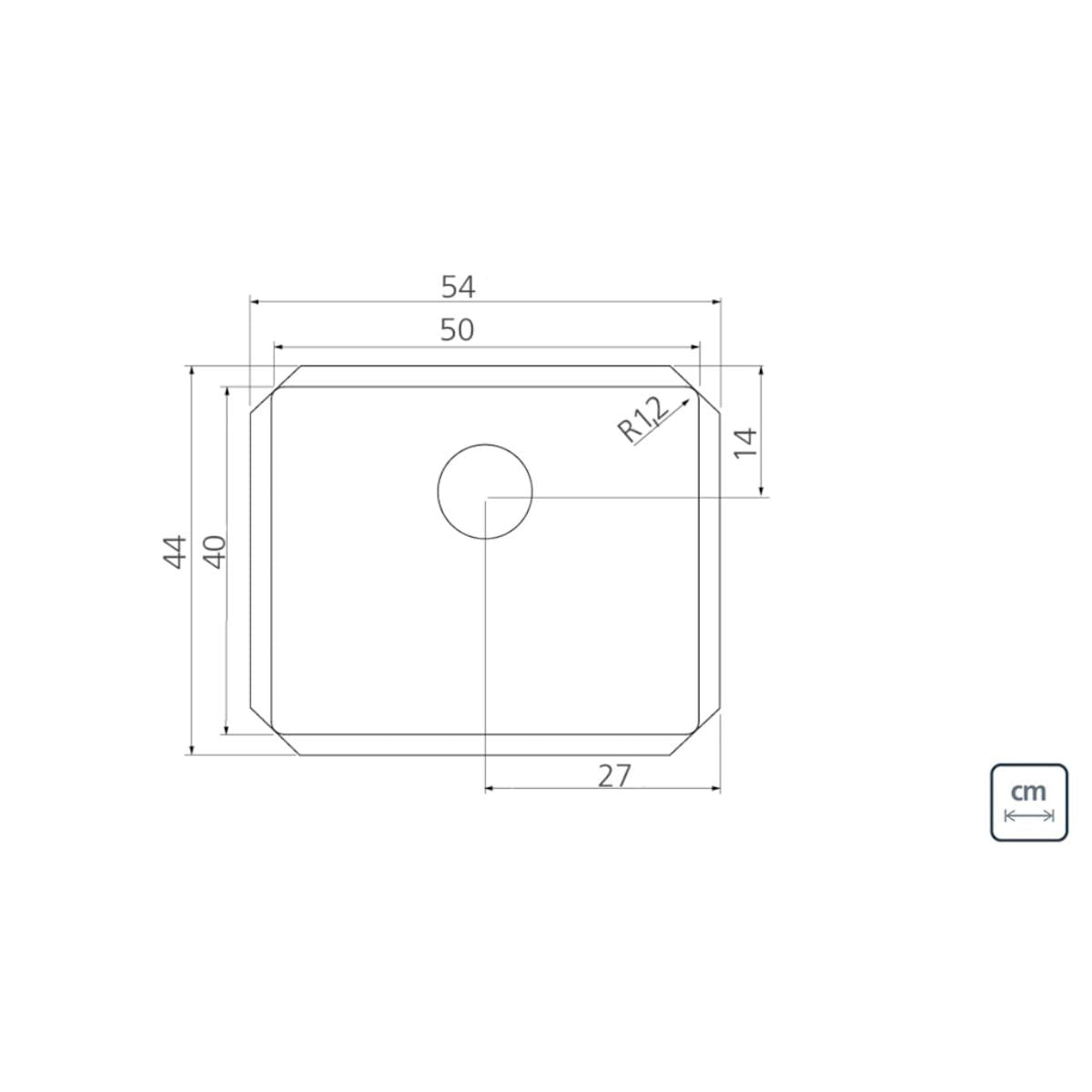 Cuba Quadrum 50 U Undermount Tramontina 50x40x 20 cm em Aço Inox Acetinado OUTLET