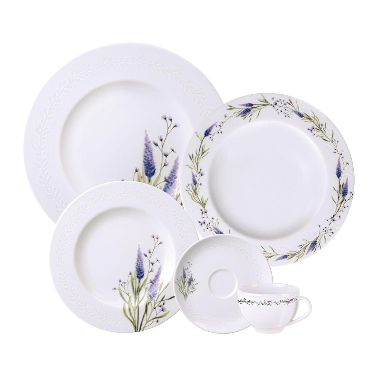 Aparelho de Jantar Tramontina Lilla em Porcelana Decorada 20 Peças