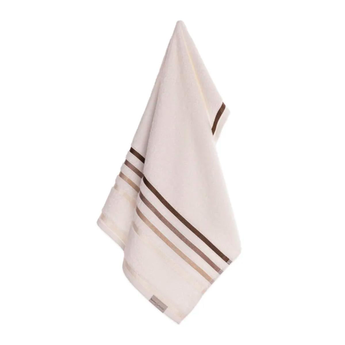 Toalha de Rosto Karsten Fio Penteado Lumina Ivory Marrom
