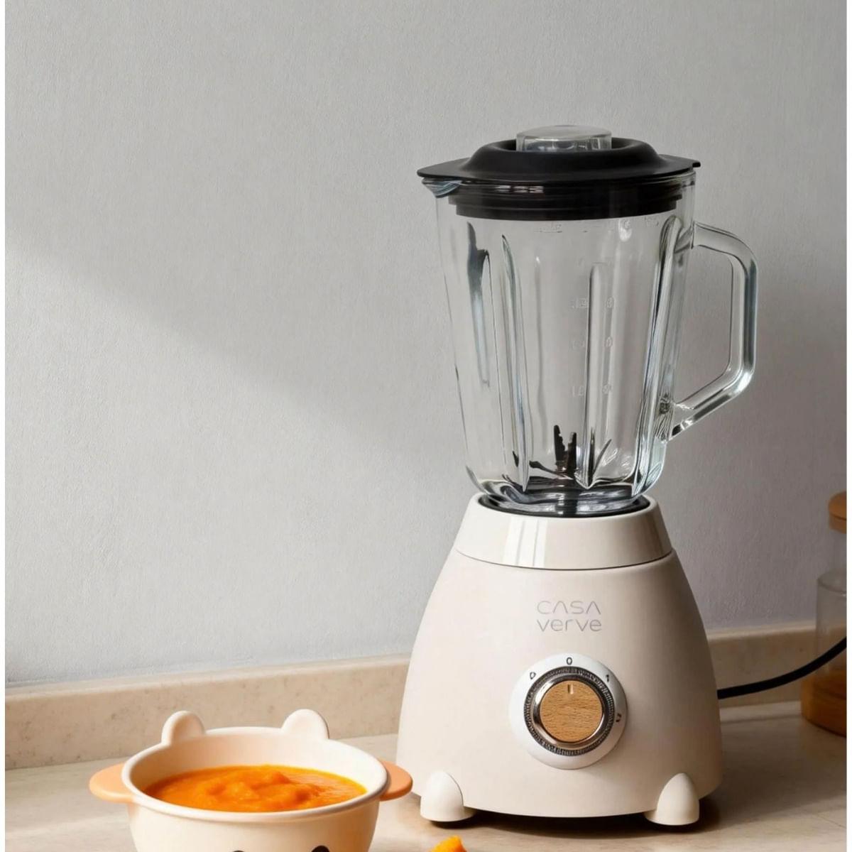 Liquidificador Turbo Power Jarra de Vidro 1,5 L Creme Vintage 220V Lucent Life
