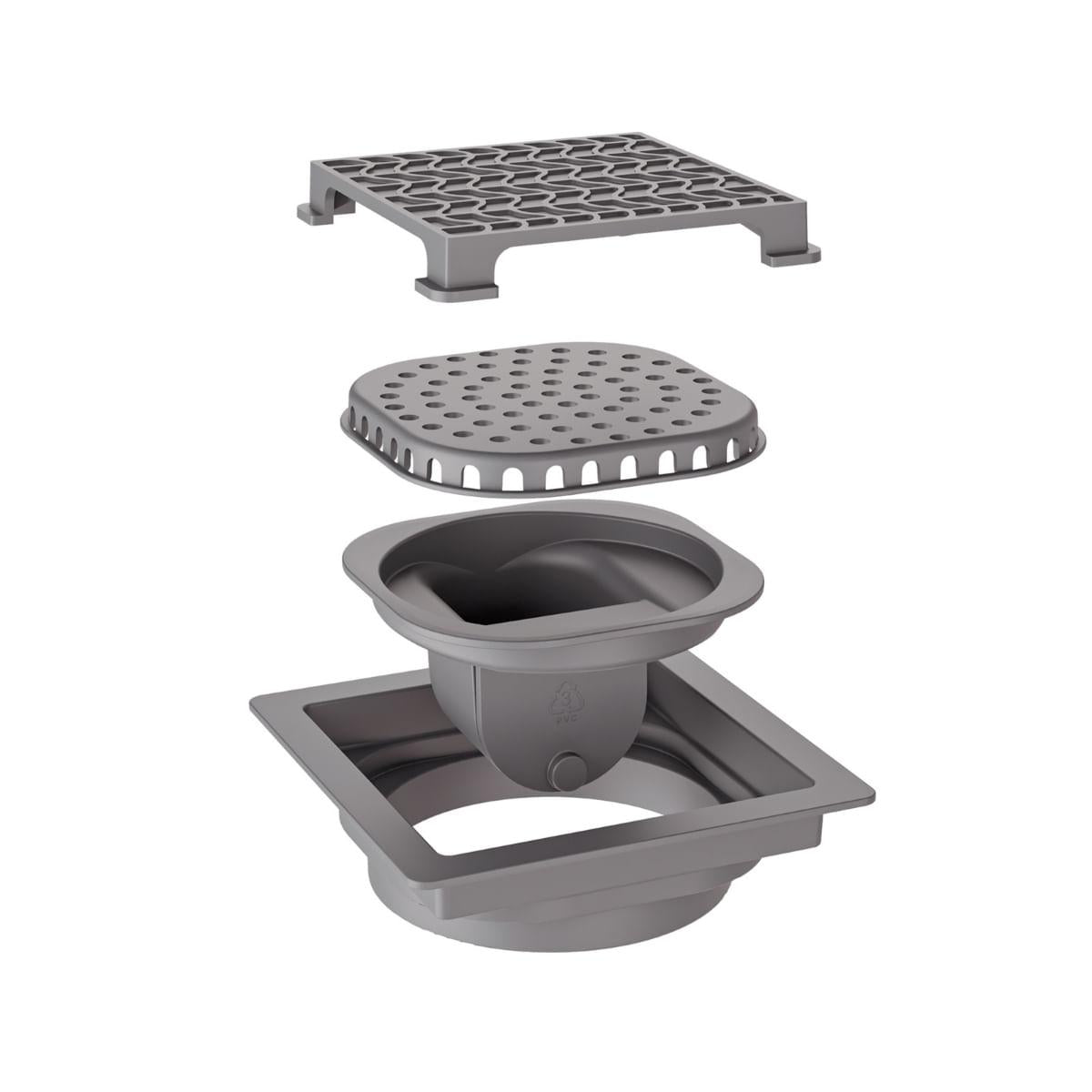 Ralo Neo Hidden Tramontina em PVC 10 x 10 cm