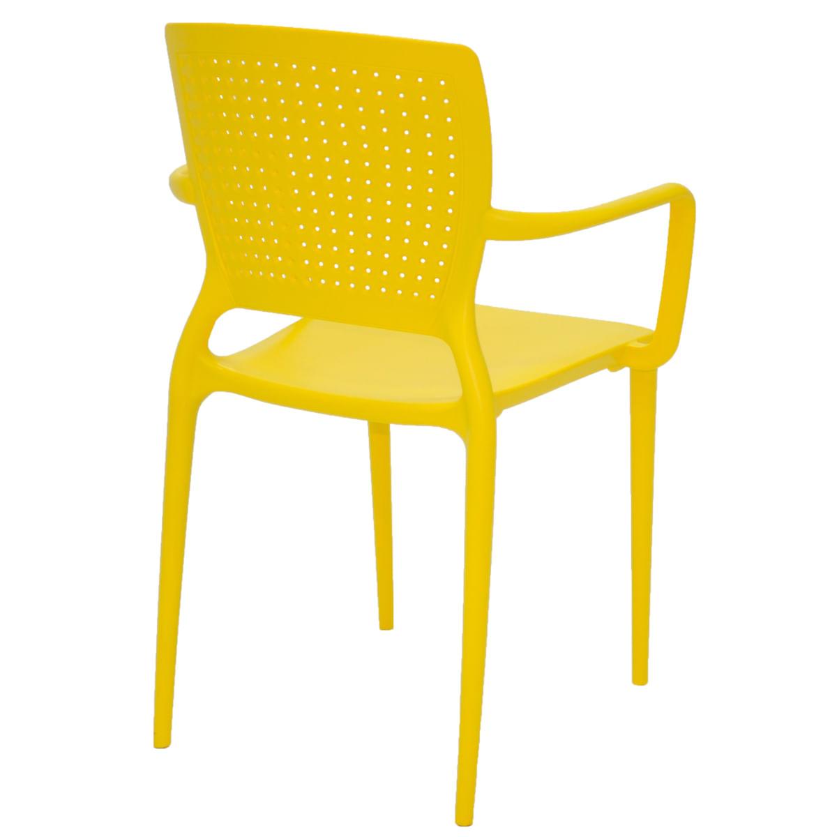 Cadeira Tramontina Safira em Polipropileno Amarelo com Braços