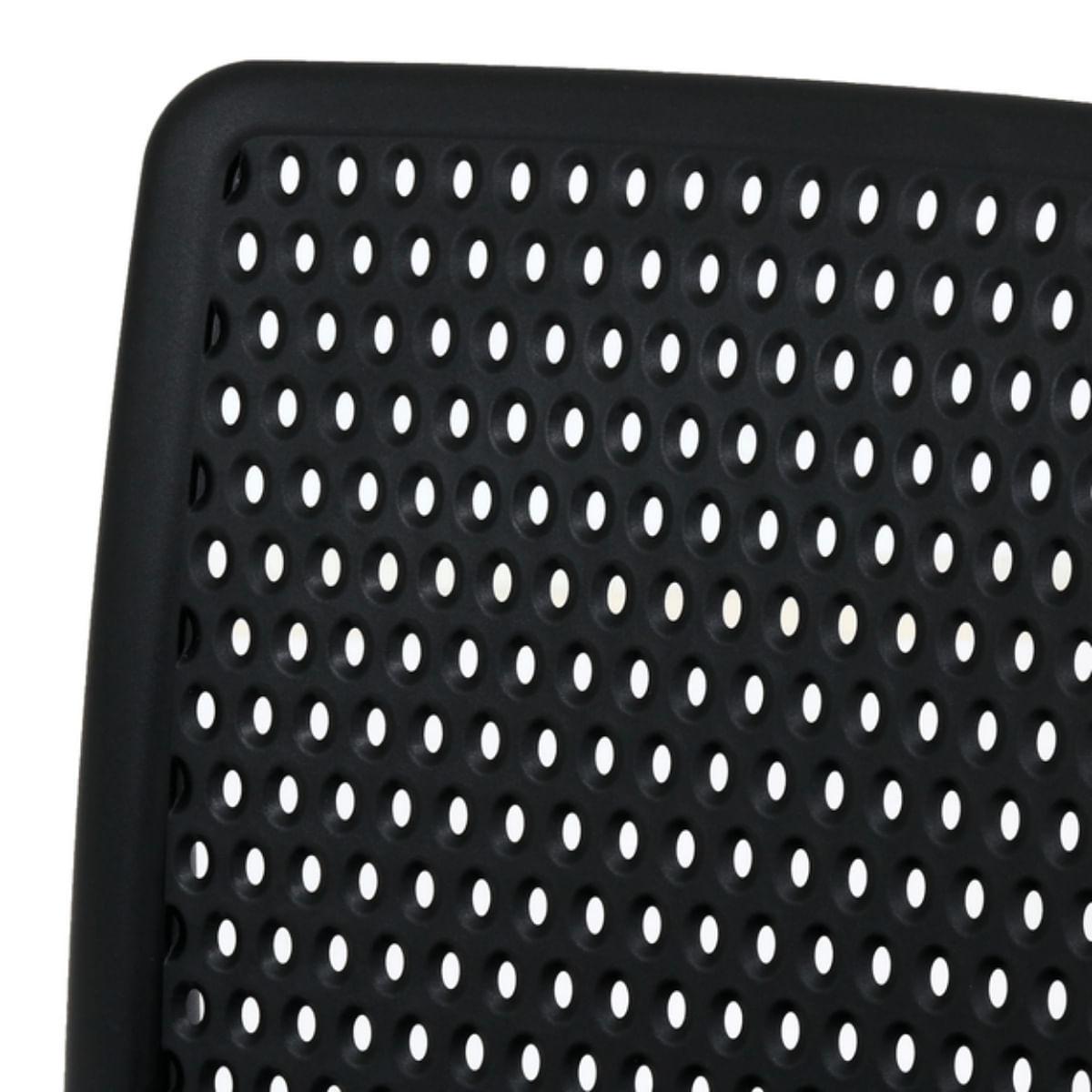 Cadeira Dots Preta Empilhável em Polipropileno