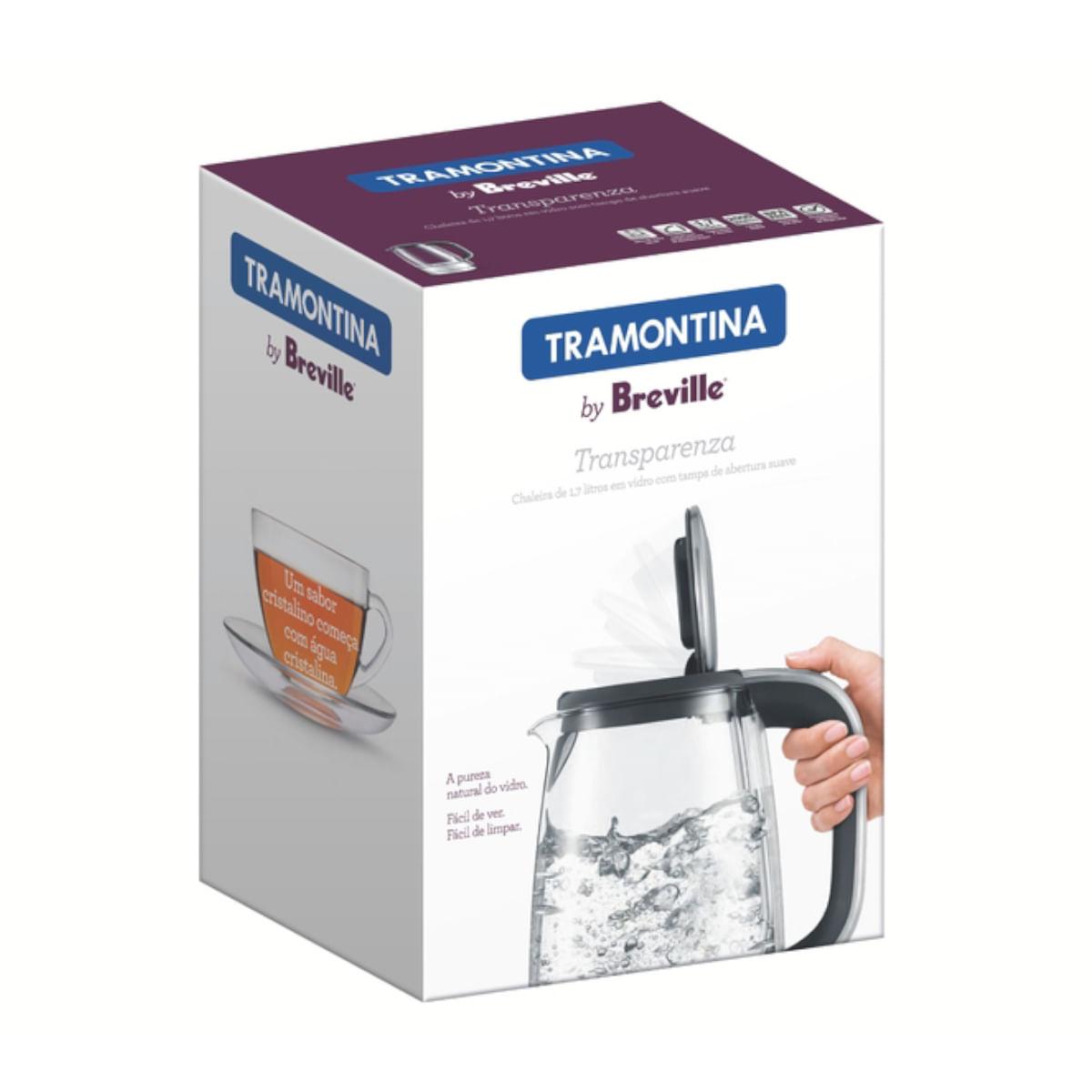 Chaleira Elétrica Tramontina by Breville Transparenza em Aço Inox com Jarra de Vidro 1,7 L 127 V