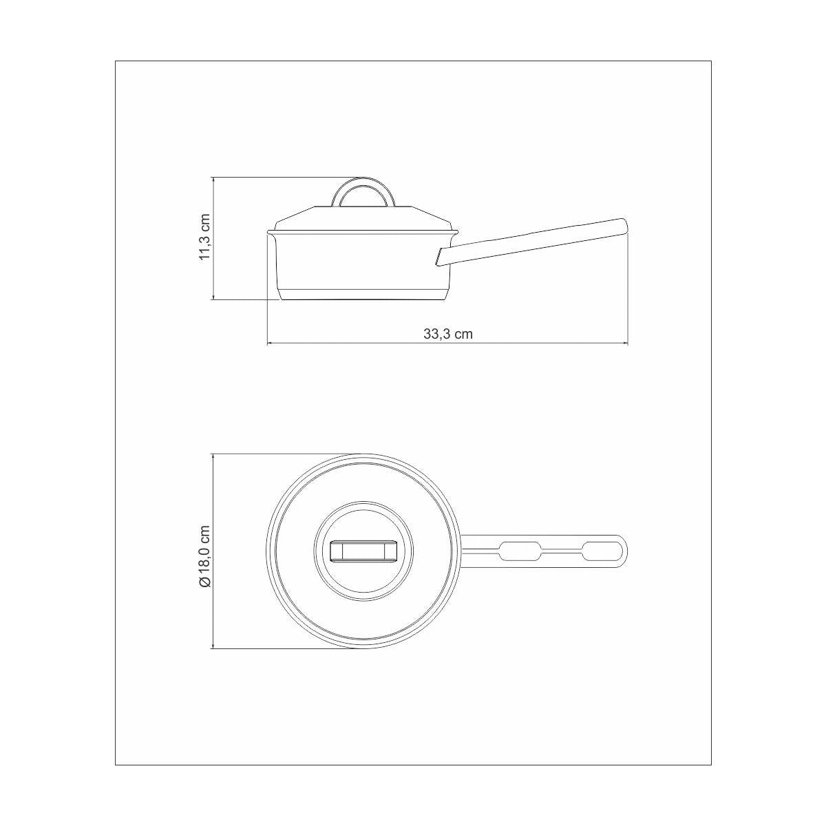 Panela Tramontina Solar em Aço Inox Fundo Triplo com Tampa e Cabo 16 cm 1,4 L