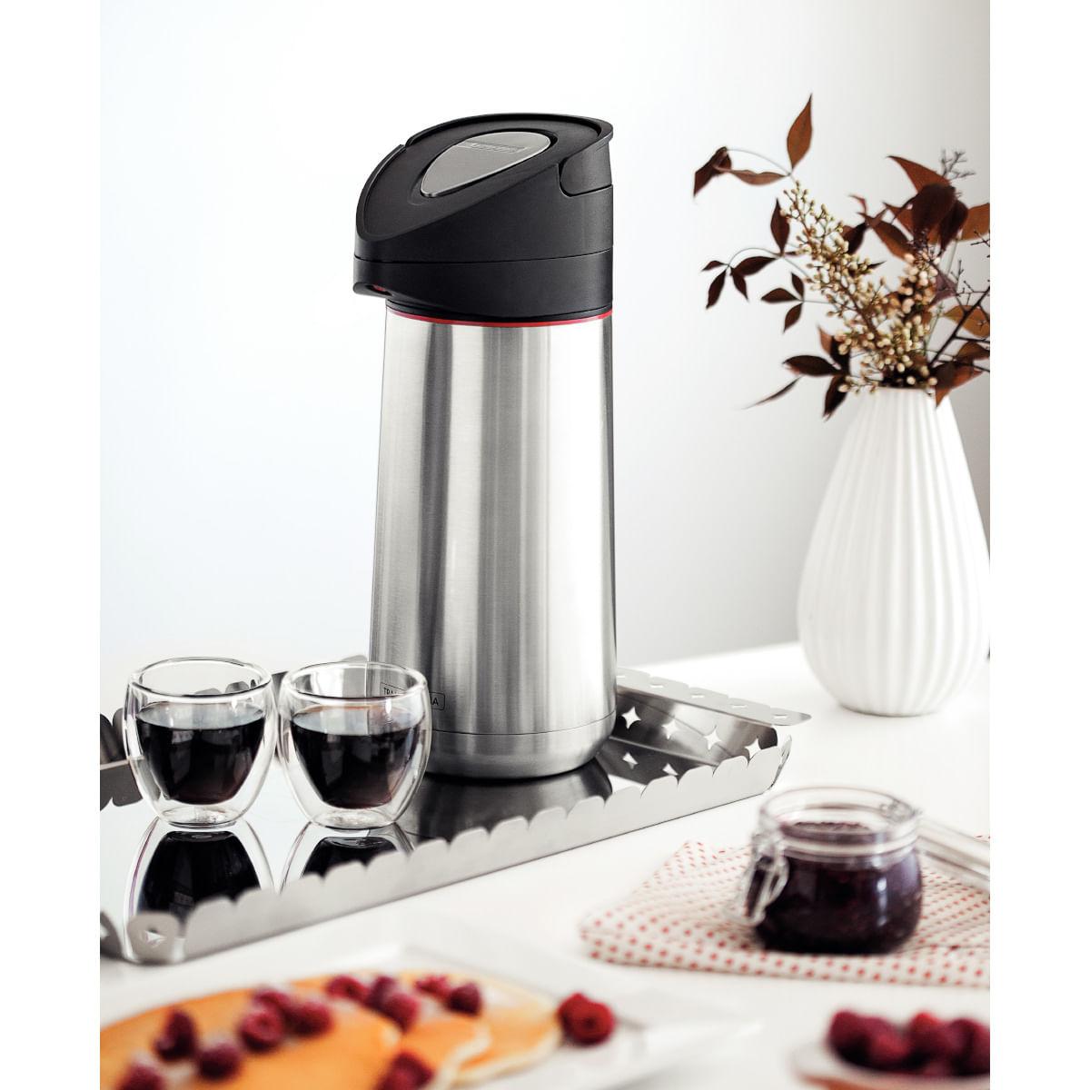 Garrafa Térmica Tramontina Exata em Aço Inox com Ampola de Aço 1,4 L