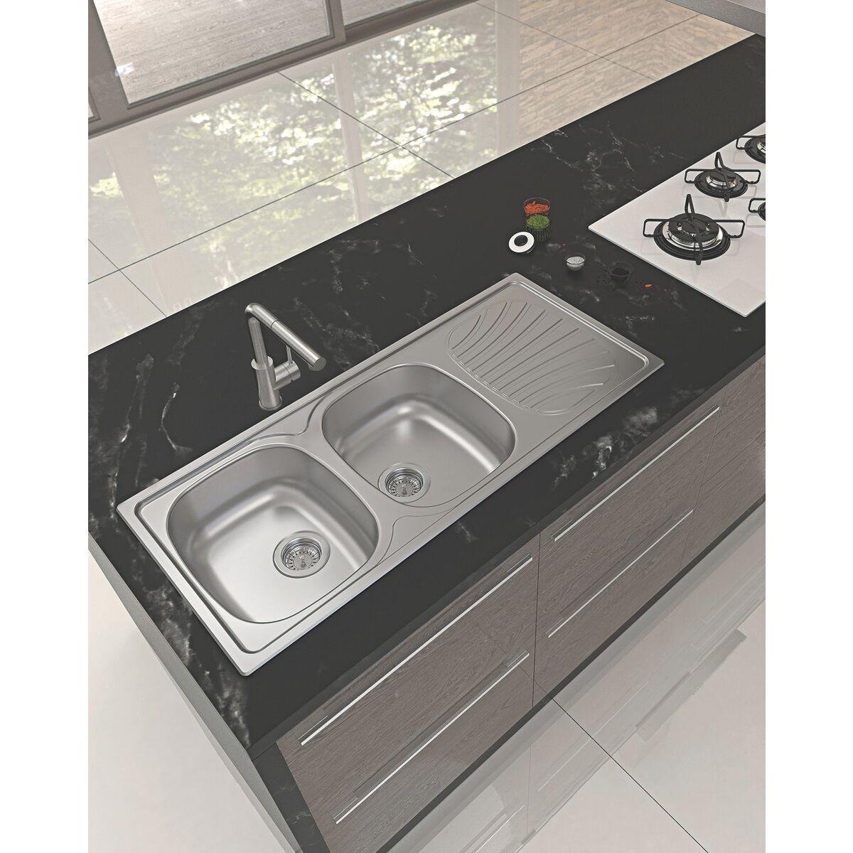 Cuba de Sobrepor Tramontina Alpha Alpha 2C 34 R em Aço Inox 116 x 50 cm