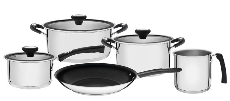 Jogo de Panelas Aço Inox 5 Peças SOLAR SILICONE Tramontina 65120043