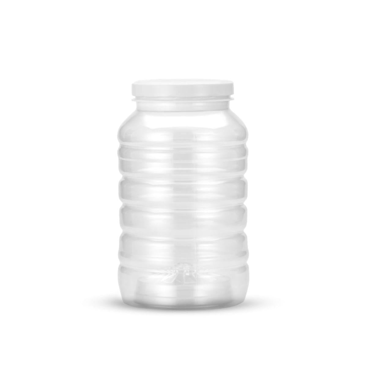 Kit 6 Potes para Conservas 3L Plástico Tampa Alumínio G2530 Galvanotek