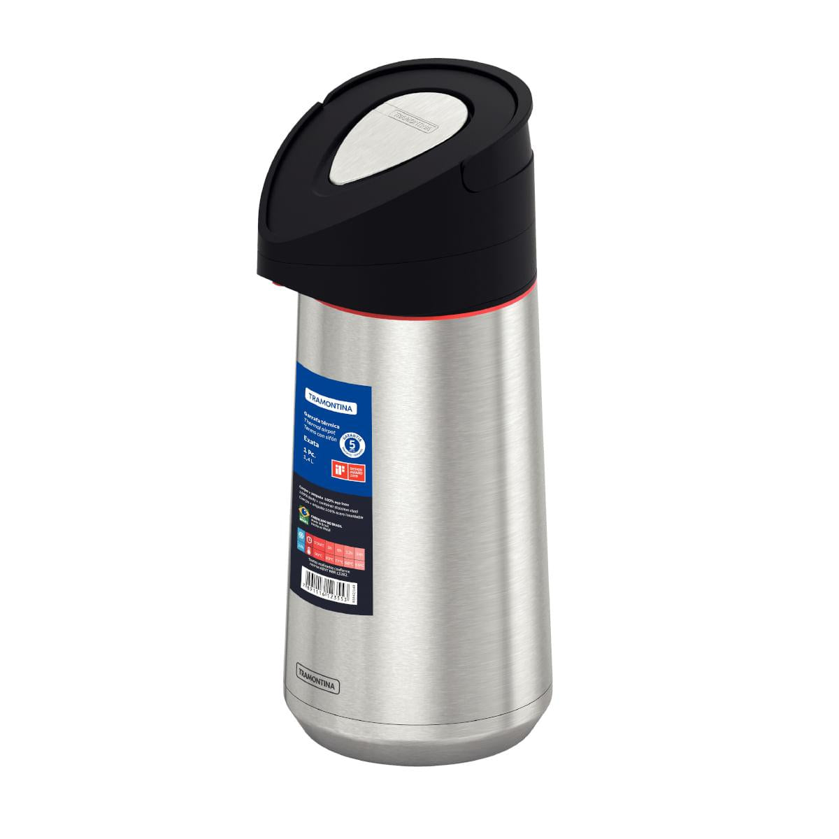 Garrafa Térmica Tramontina Exata em Aço Inox com Ampola de Aço 1,4 L