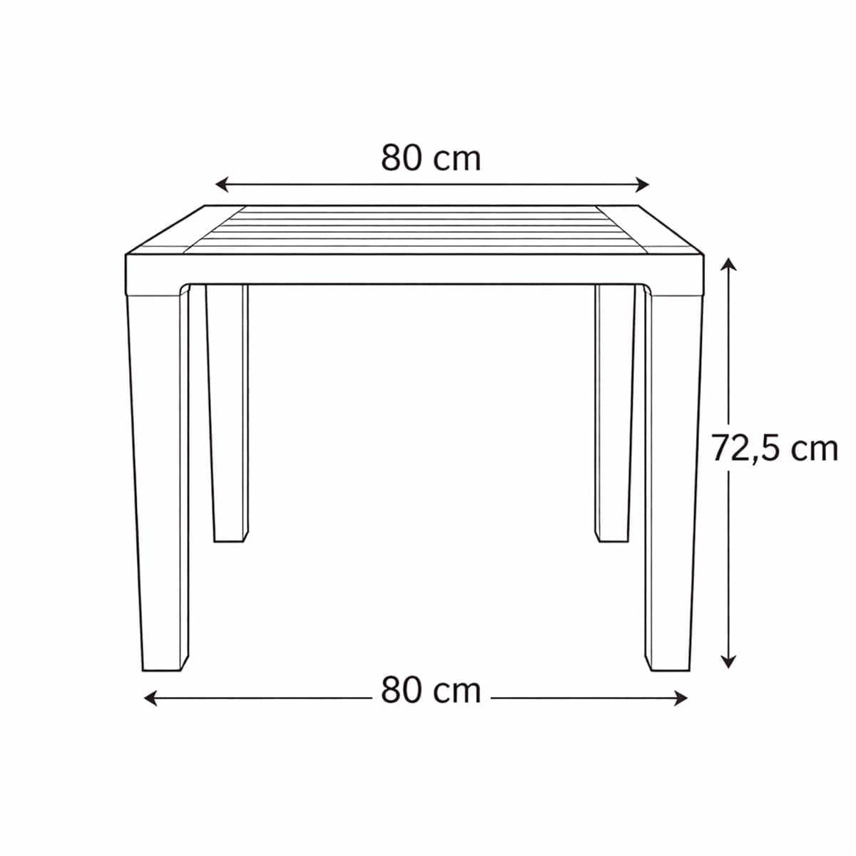 Mesa Niala Quadrada Verde Claro 80cm em Polipropileno Plaxmetal
