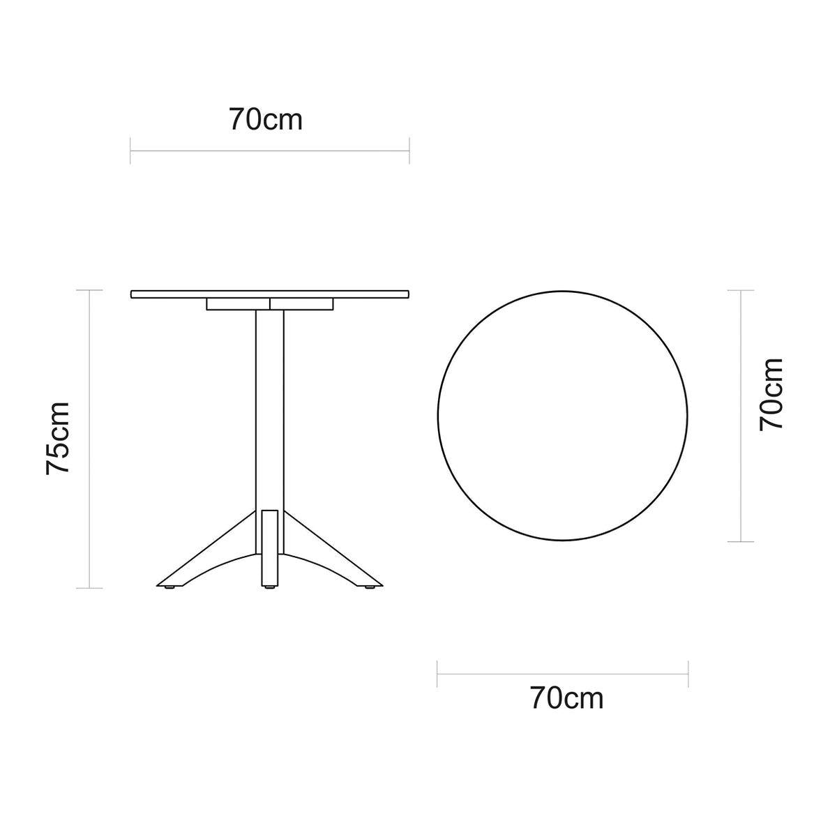 Mesa de Madeira Tramontina London Redonda em Tauarí Tabaco 2 Lugares 70 cm