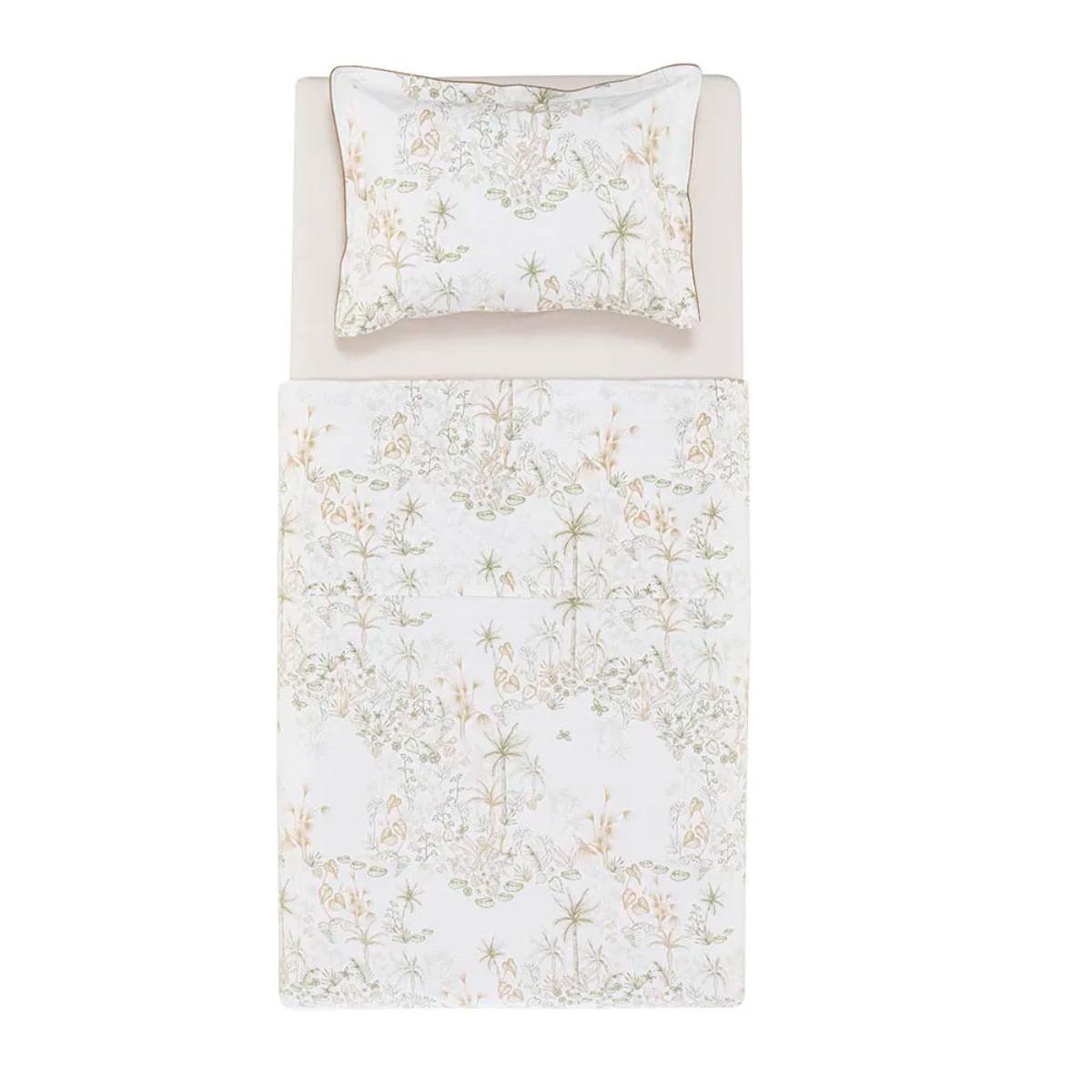 Jogo de Cama Solteiro 180 Fios Karsten Percal 100% Algodão Costine Branco