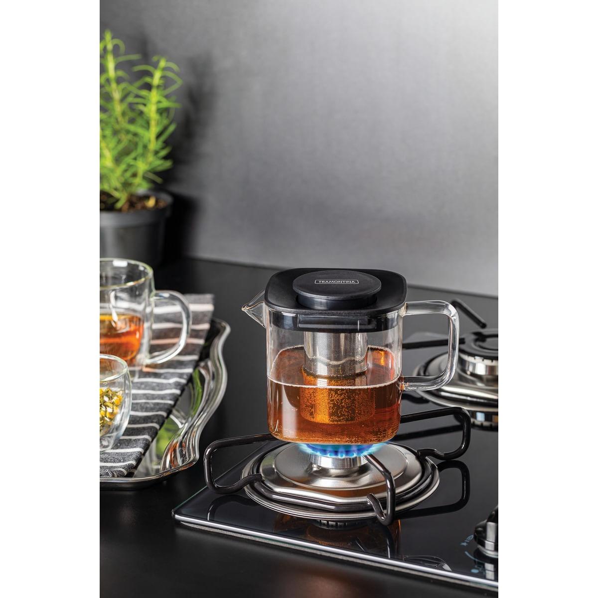 Bule para Chá Tramontina em Vidro e Aço Inox com Infusor 600 ml