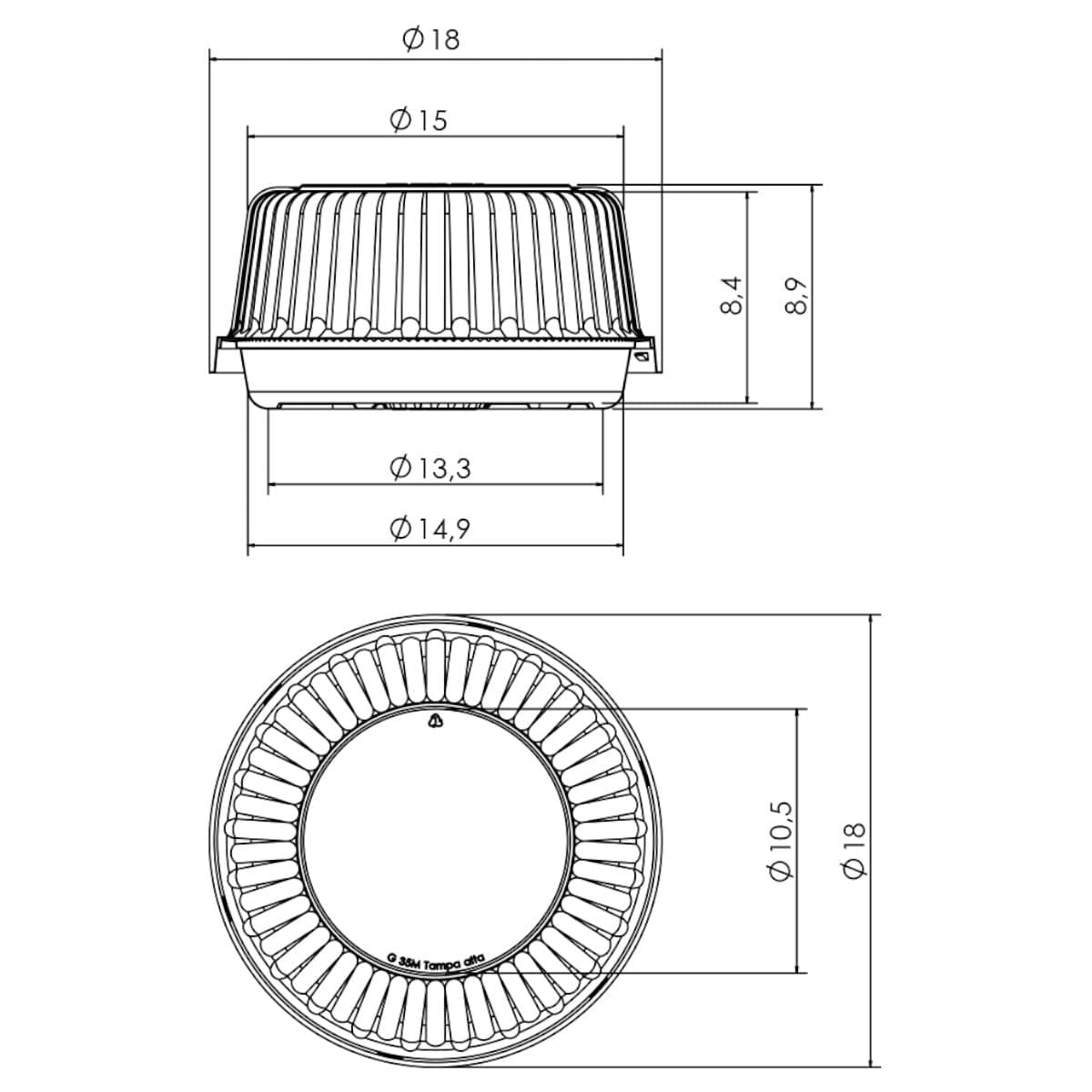Embalagem Para Bolo G35MA Base Preta 100un 500g Galvanotek
