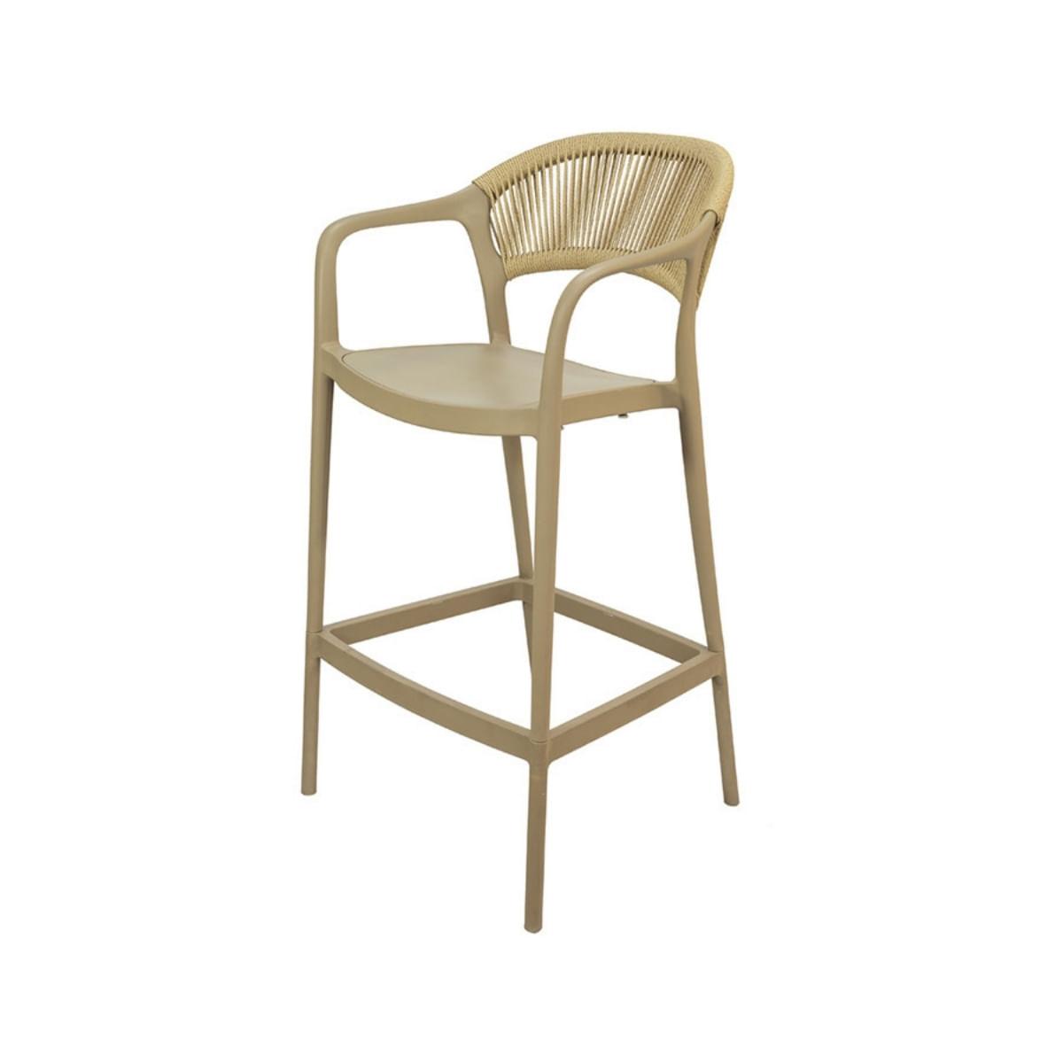 Banqueta Juna Or Design Fendi em Polipropileno com Rattan UV