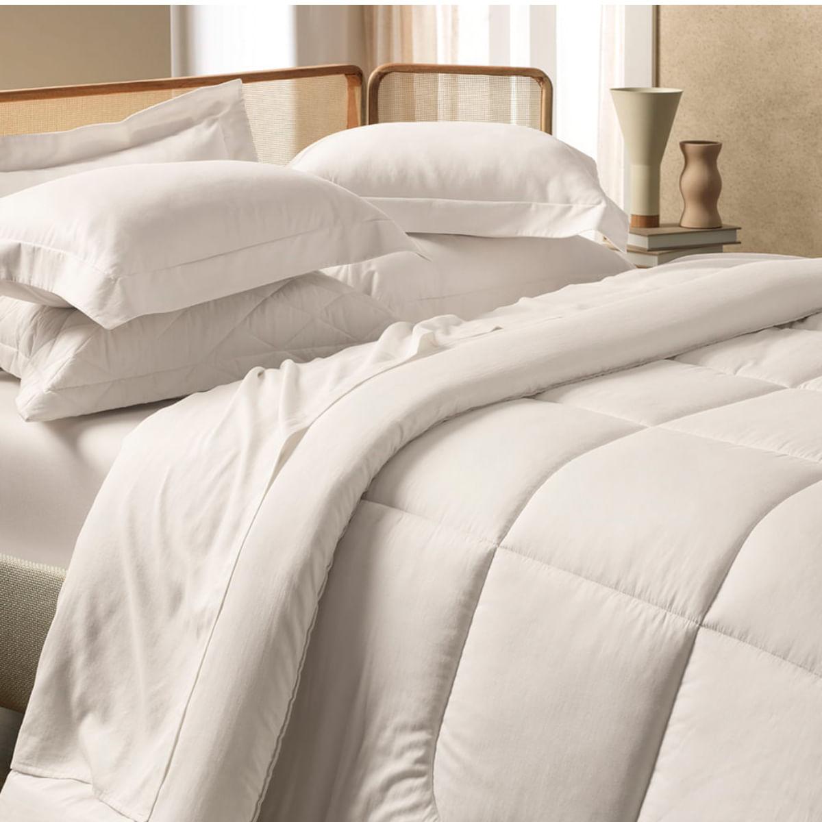 Jogo de Cama Queen 300 Fios Karsten 100% Algodão Bossa Branco