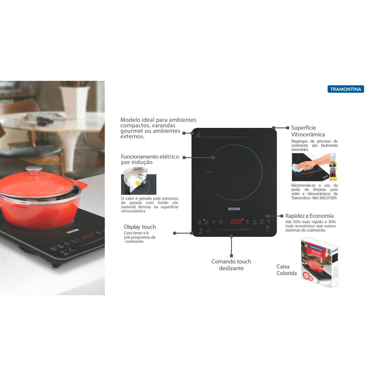 Cooktop Portátil por Indução Tramontina Slim Touch 220 V 94714132