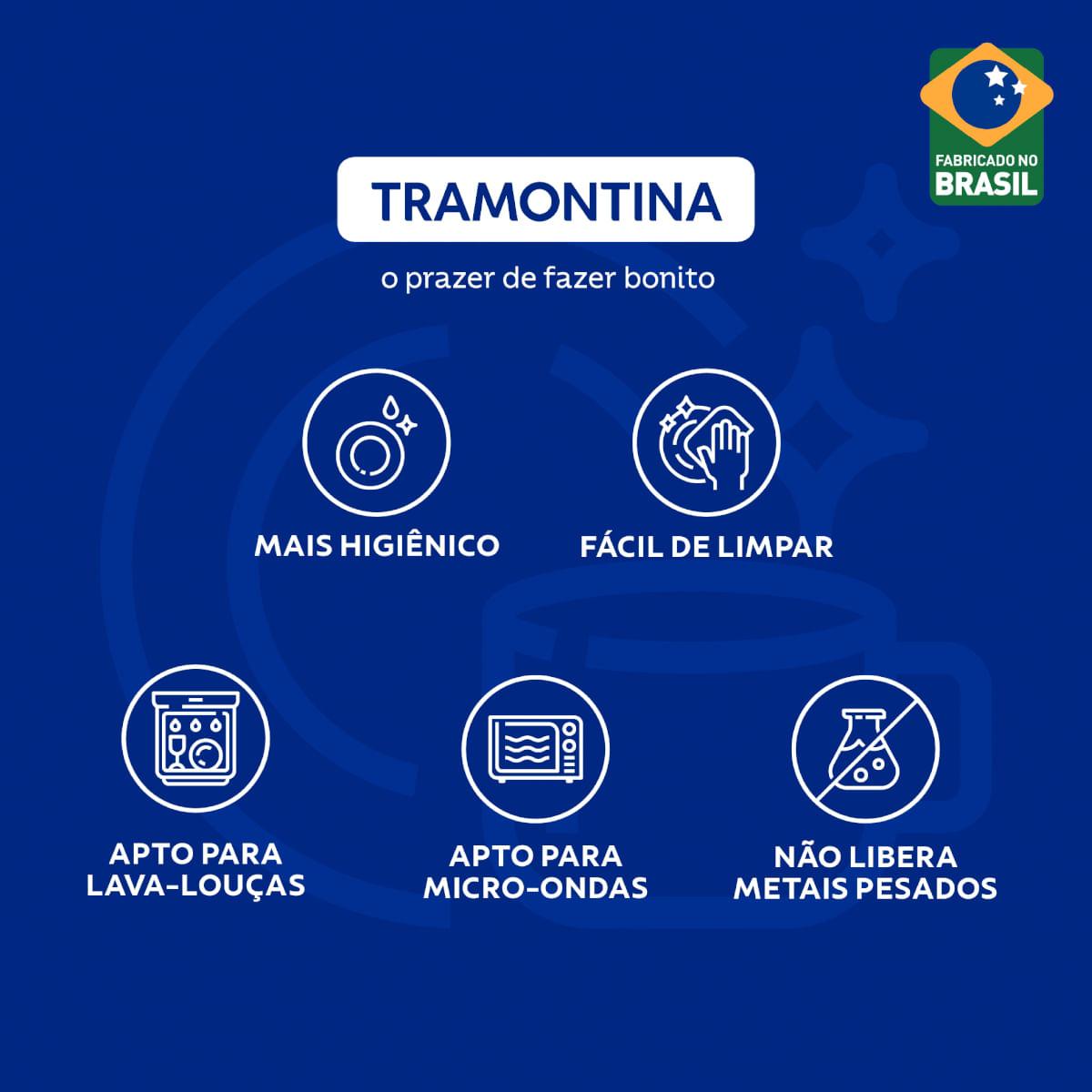 Jogo de Pratos Tramontina Umeko em Porcelana Decorada 18 Peças