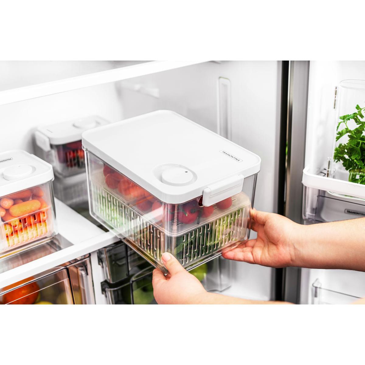 Pote Organizador de Geladeira Tramontina Organizzare com Controle de Umidade 6,2 L