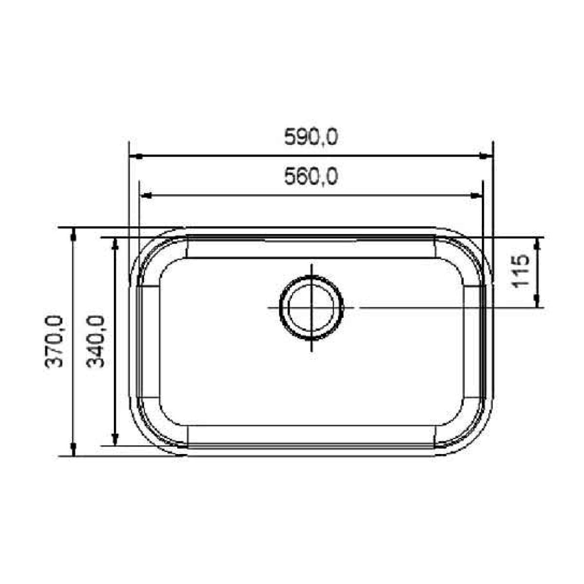 Cuba de Embutir n.2 Docol Invicta 56x34x18 cm em Aço Inox Acetinado sem Válvula