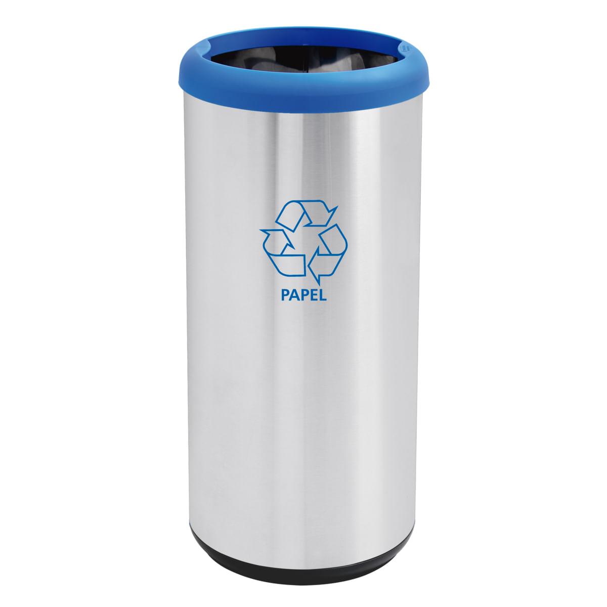 Lixeira Inox Tramontina 40 Litros Cápsula Selecta Plus Azul