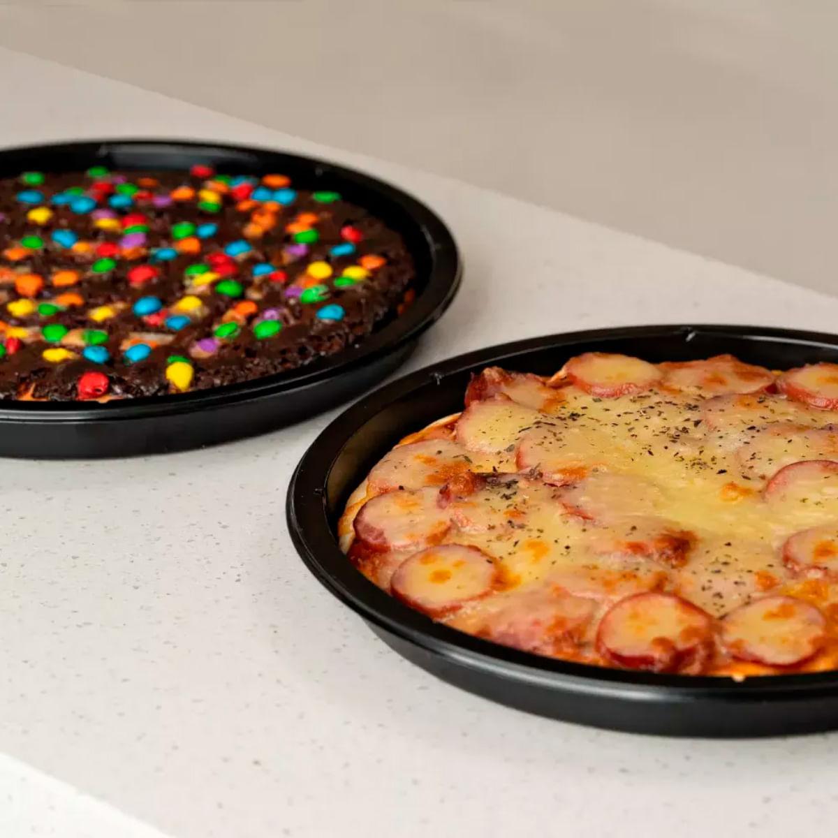 50un Embalagem Forma Pizza 23cm G223 Preta Galvanotek