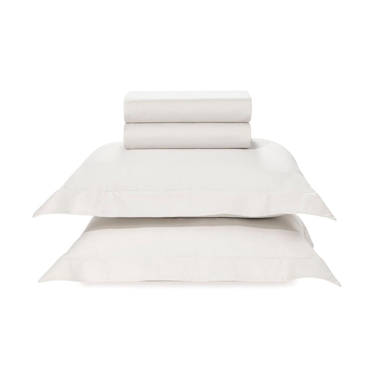 Jogo de Cama Queen 300 Fios Karsten 100% Algodão Bossa Branco