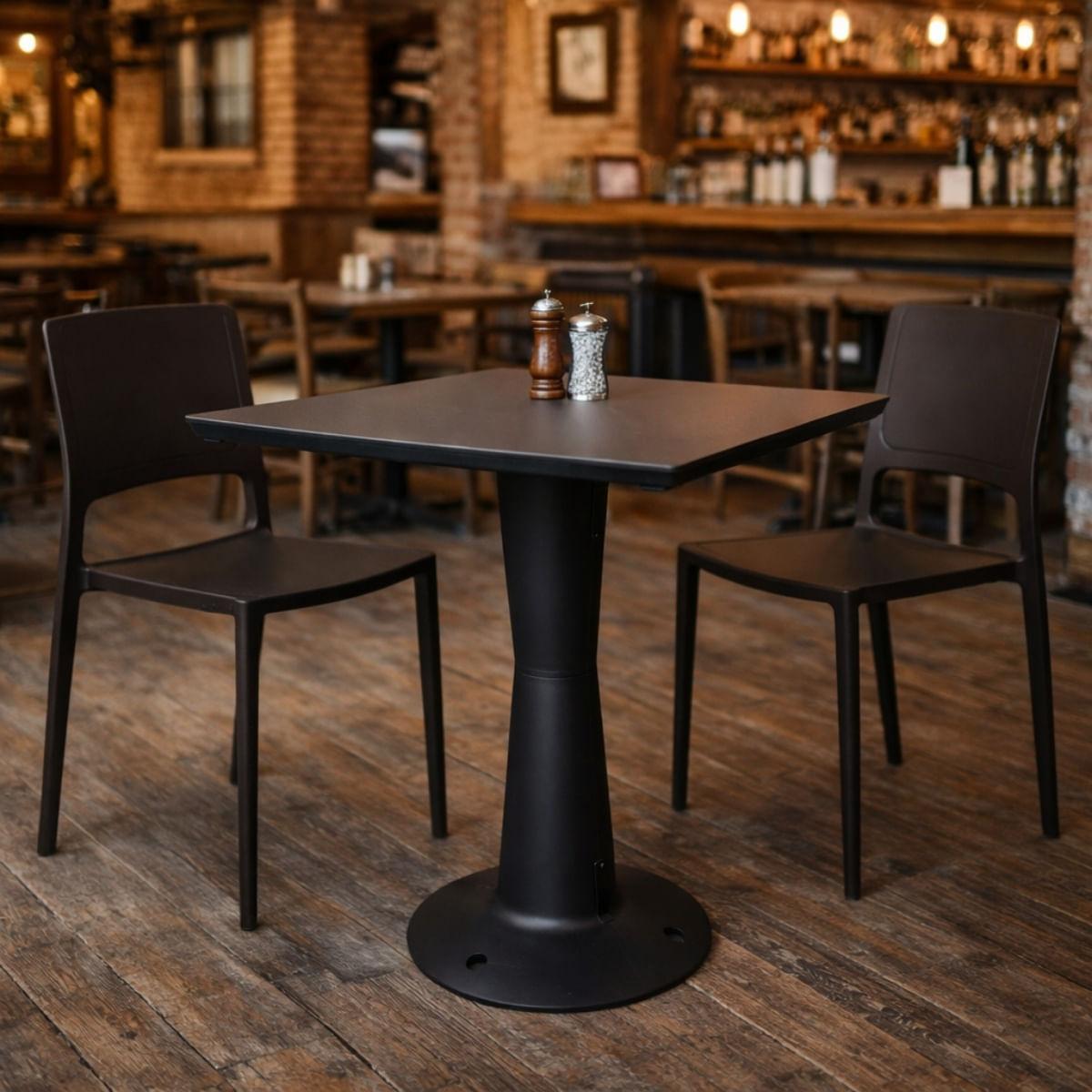 Mesa 4 Lugares Netuno 70cm em Polipropileno Preto Acrilys