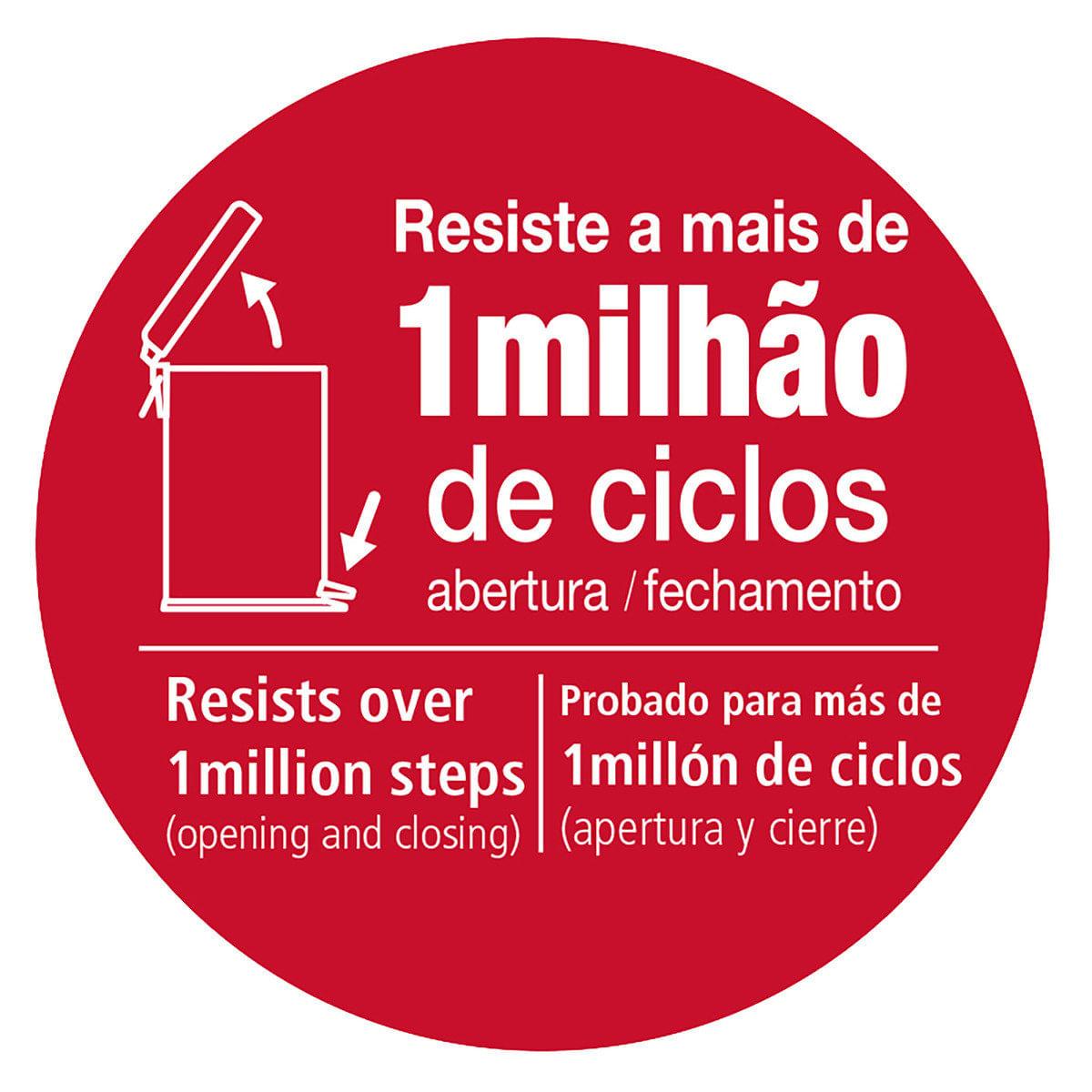 Lixeira com Pedal 12 Litros Tramontina Brasil Plus Aço Inox Acetinado