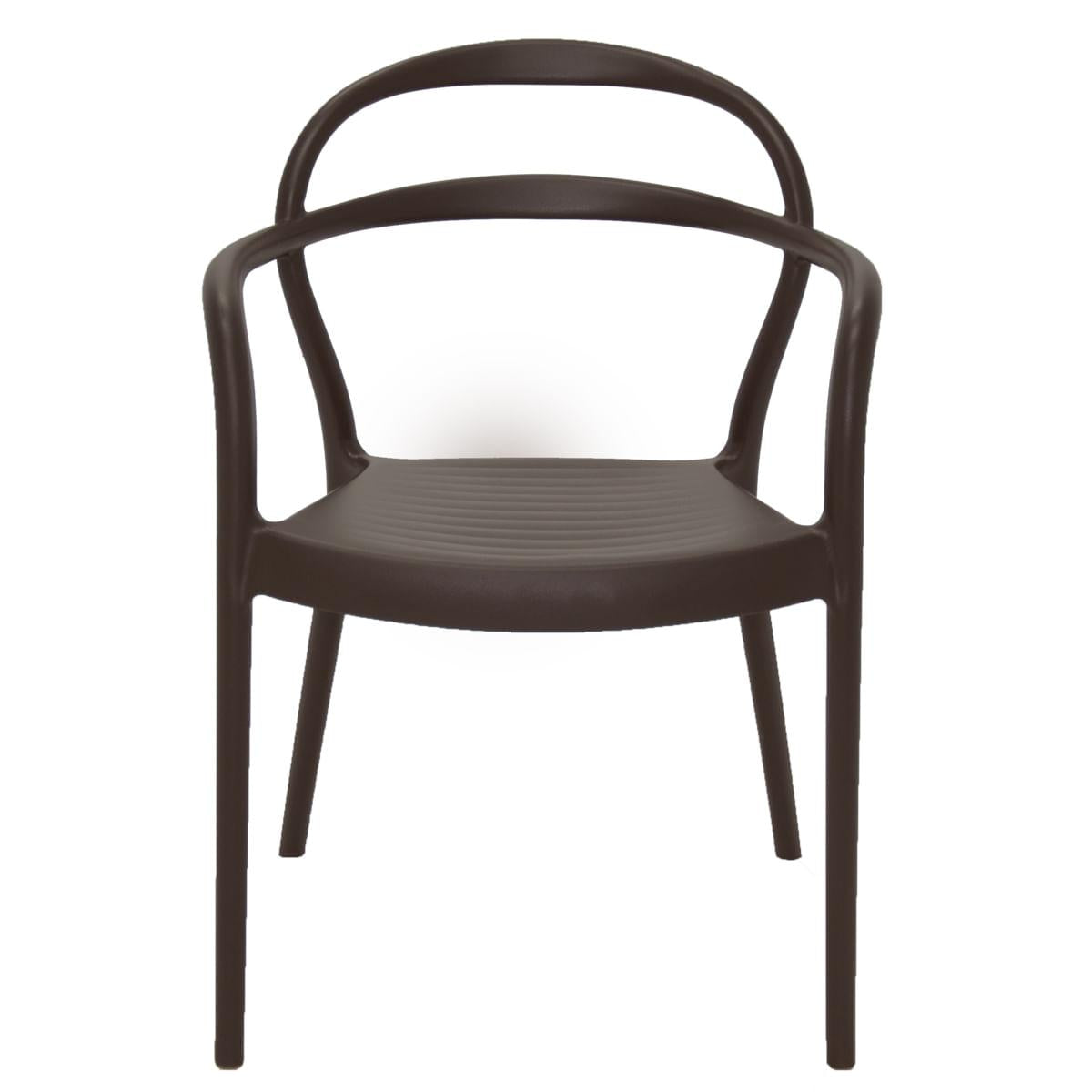 Cadeira Tramontina Sissi Encosto Vazado com Braços em Polipropileno e Fibra de Vidro Marrom