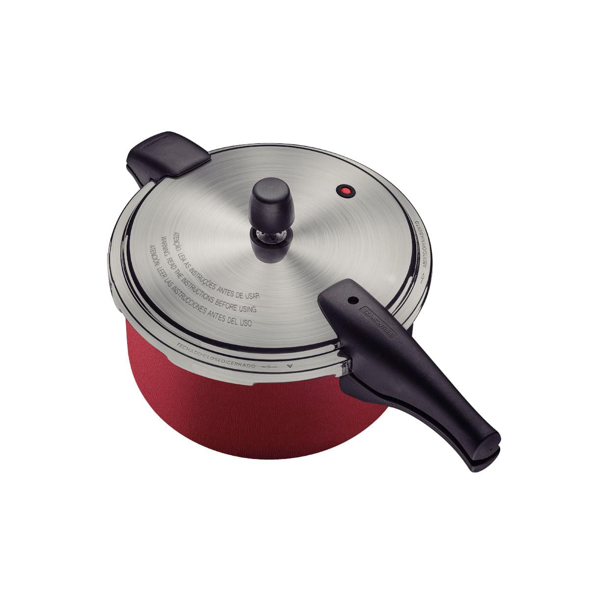 Panela de Pressão Tramontina Vancouver Effrect 6 Litros 24 cm Vermelho em Alumínio Starflon Max