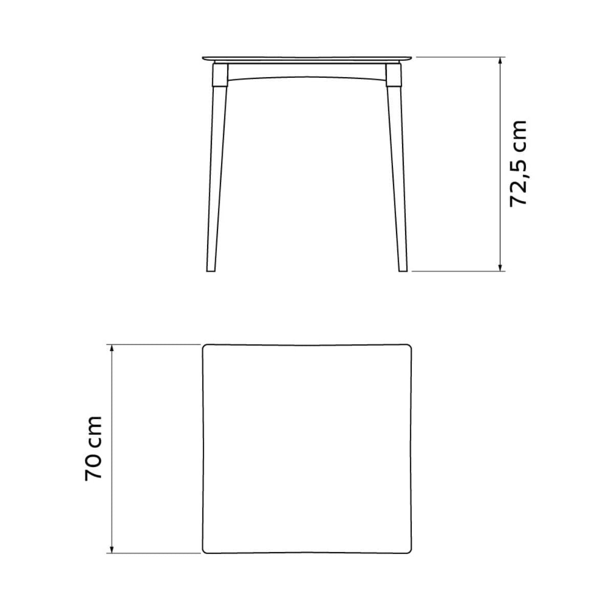 Mesa Diana Areia Tramontina 70cm em Polipropileno com Pernas de Madeira