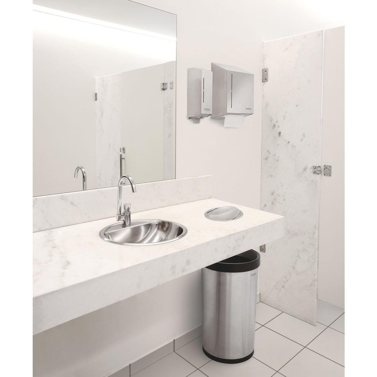 Lixeira Tramontina Molise Aço Inox Acetinado sem Tampa 50 Litros