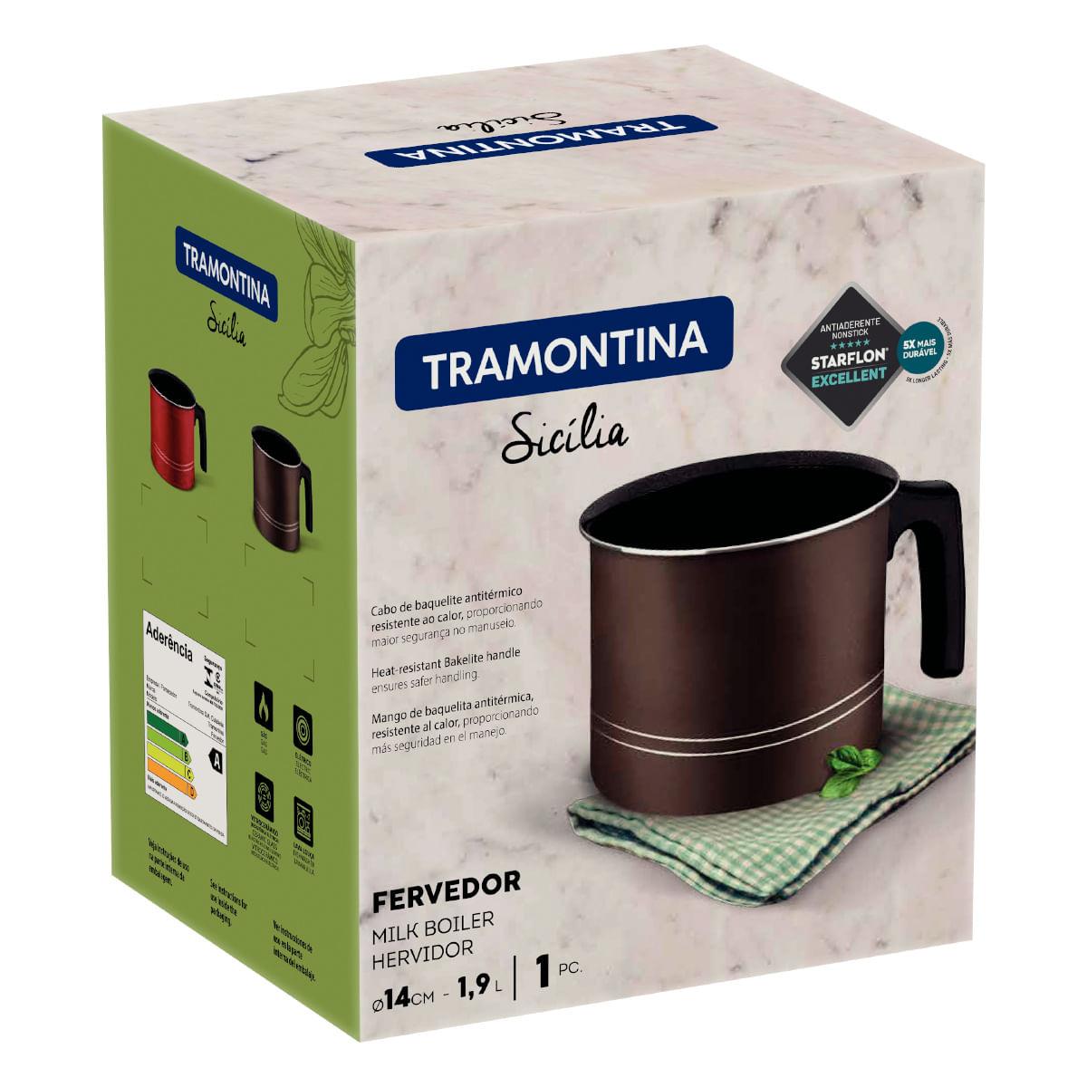 Fervedor Tramontina Sicília em Alumínio Starflon Avelã 14 cm 1,9 L