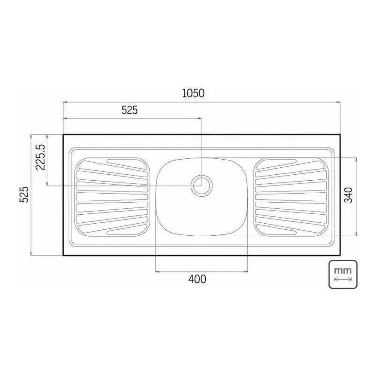 Pia de Apoio Tramontina New Raggi 40 em Aço Inox 105x52 cm