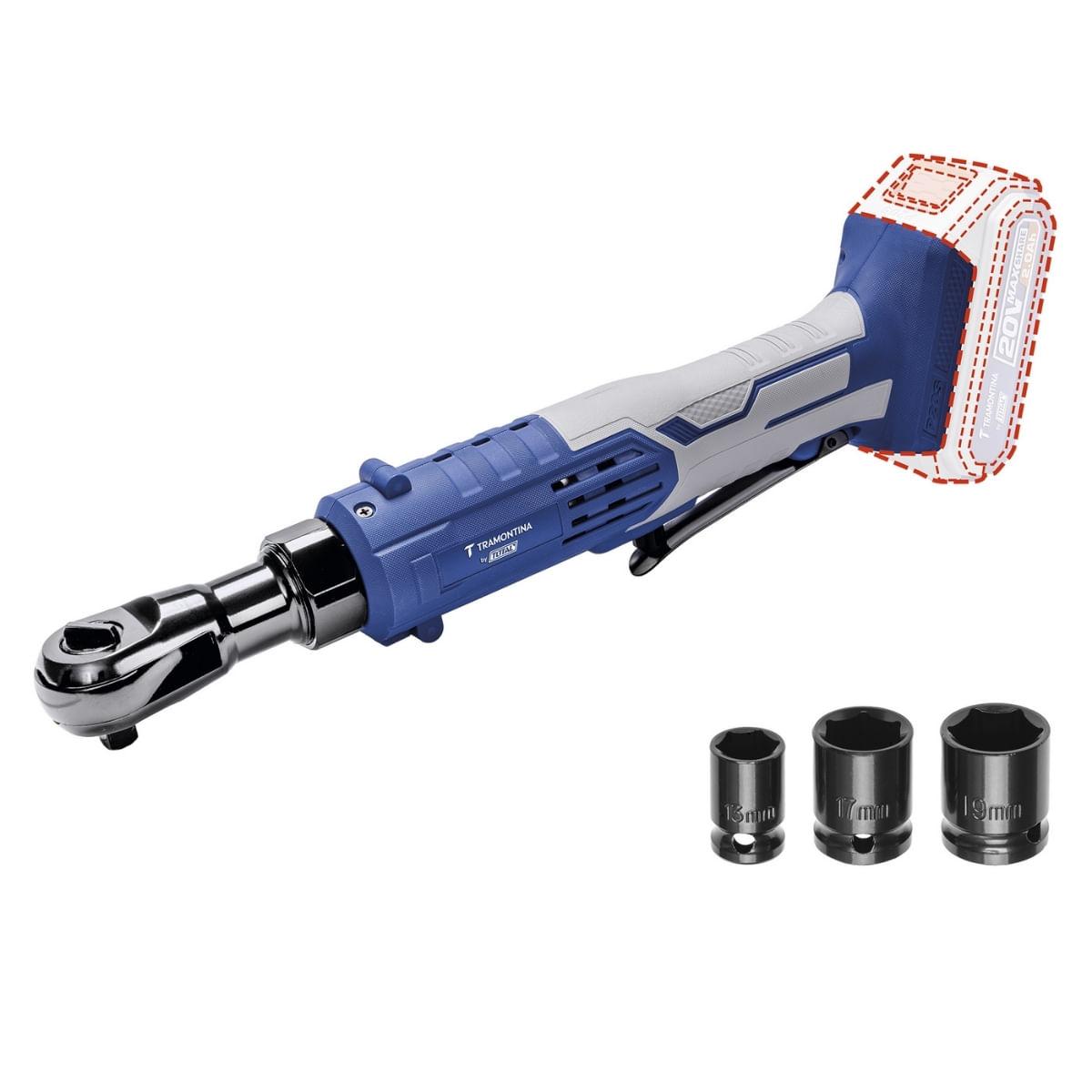Chave Catraca 20V 3/8" 65 N.m Tramontina Sem Bateria e Carregador